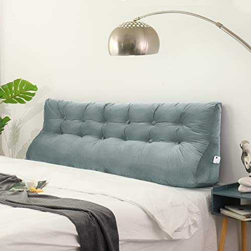 Johnear Rückenkissen Lesekissen Bett Hohe Kopfteil,Sofa Rückenlehnen Kissen Groß Dreieck zweireihiges keilkissen Lendenkissen Bücherkissen Samt Rückenpolster