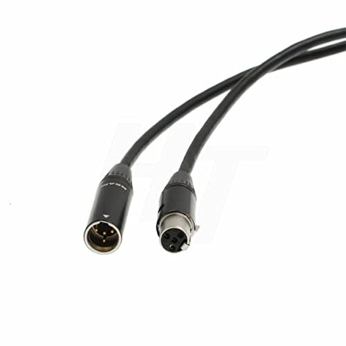 HangTon Headset Microphone Audio Adapter Extension Cable for Shure SM-93 WBH WL Body-Pack Transmitter Mini XLR 4 Pin TA4F Male to Female (1.5)