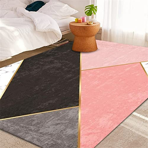 DJHWWD Klein Teppich pink Anti Teppich rutsch Auslegware Schlafzimmer Einfache Saugfähige Bodenmatte 100x160cm Teppich Auslegware Auto teppiche