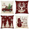 NIULAA Weihnachten Deko Kissenbezug 40x40 4er Set Hirsch Kissenbezüge Wohnzimmer Dekokissen Couch Weihnachtsdeko Leinen Kissenhülle Weihnachtskissenbezug Sofa Kissen Outdoor Couchkissen