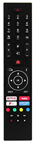 Original ELED24HDSDVDWB Remote Control compatible for Bush Smart HD Ready HDR LED TV's/DVD Combi - White