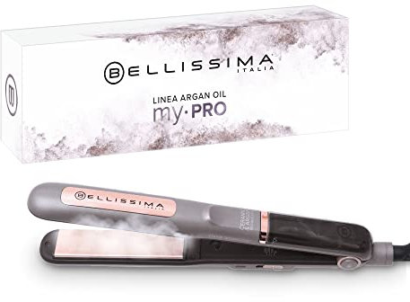Bellissima Steam Ceramic&Argan Oil, Dampfglätter, Keramikbeschichtung und Arganöl, 3 Temperaturstufen, schnelles Aufheizen, oszillierende Platten, automatische Abschaltung, Geschenkidee