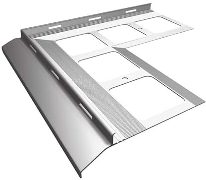 Renoplast® Aluminium Ecke 90° für Traufprofil K20 Grau | Fertigstellung von Terrassen und Balkonen | Harzböden | Wasser ablaufsysteme Winkelprofil | Korrosionsschutz Balkonprofile