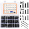780 Pièces Boulons et Écrous avec Rondelles, M3/M4/M5 Noir Vis à Six Pans Creux, Tête Hexagonale Bouton - Kit Assortiment
