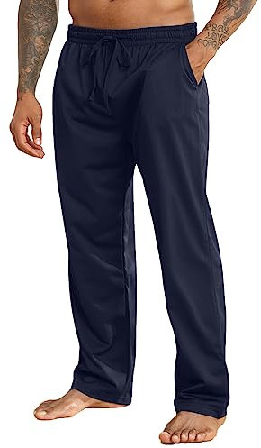 Halfword Pantaloni Sportivi Uomo Jogger Pantaloni Tuta Ginnastica Sportswear Tasche Coulisse Casuals Fitness Blu XXXXL