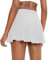Timuspo Damen Weiße Hosenrock Kurz Hohe Taille Plissee Tennisrock Sommer Sport Wandern Reiten Skorts