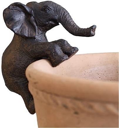 Fyne-Finds Brown Elephant Plant Pot Hanger Climber Decorative Hanging Garden Ornament Animal Design Home Buddy Gift