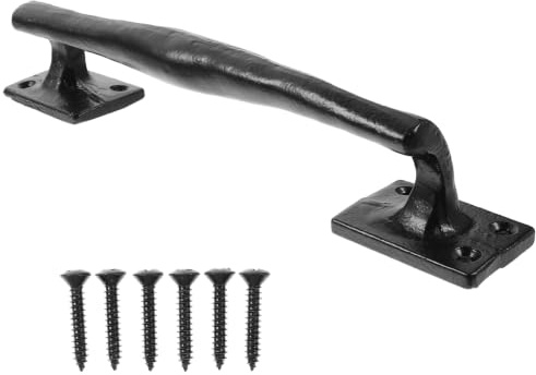 Amosfun Gusseisen Scheunentor Griff Metall TüRgriff FüR Garagentor SchiebetüRgriff Mit Quadratischer Basis Rustikal Torzuggriff Vintage TüRschnalle