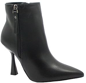 Keys 7243 nero scarpe donna stivaletto tronchetto tacco punta zip 36