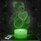 Nachttischlampe - Touch-Nachtlicht Bär Herz Tier 3D-LED-Lampe Illusion, Geschenkidee Weihnachten Geburtstag Junge und Mädchen Nachttischlampe Kinder- oder Erwachsenenzimmer