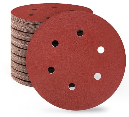 SATC 150mm Sanding Discs 80PCS 320 Grit 6 Holes Orbital Sander Discs Hook and Loop Sanding Pads for Random Orbital Sander