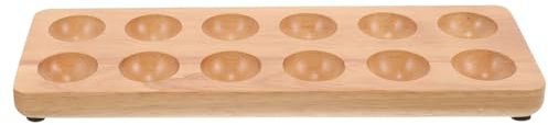 HOMSFOU Holz Eierhalter Eierablage Eieraufbewahrungsbox Eierständer Für Küche Kühlschrank Eierschutzhalter Eierfixierhalter Eiertablett Eieraufbewahrungssockel