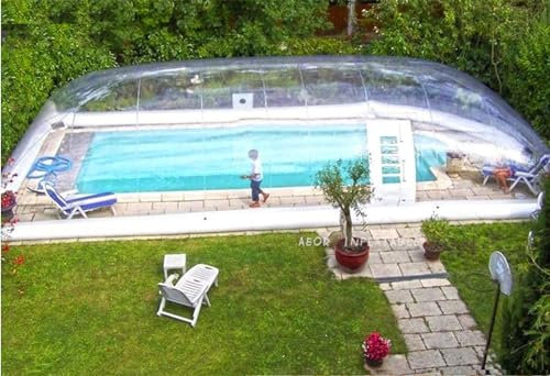 ZALIX Conjunto Completo Al Aire Libre De Cubierta Inflable Rectangular Transparente/Cubierta De Cúpula De Piscina De PVC Impermeable Transparente/Cubierta,7 * 4 * 3m
