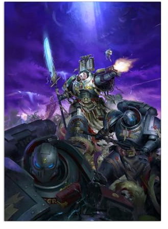 Displate Offiziell Warhammer MetallPoster Magnetische Befestigung Inklusive Lizenziert Bilder Hochwertiges Poster Warhammer 40,000 Art Grey Knights Poster 45 cm x 32 cm