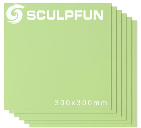 sculpfunDIY 6 Stück lasergravierte MDF-Platten, beidseitig Grün 3 mm stark, 300 x 300 mm, zum Gravieren, Beschriften, Bemalen und Dekorieren Geeignet für Lasergraviermaschinen, CO2-Schneidemaschinen