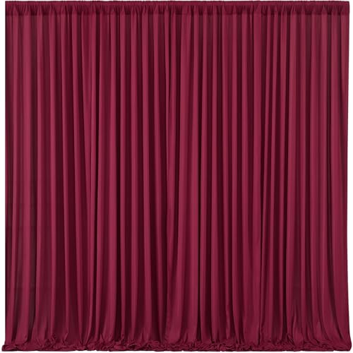 Burgunderrote Hintergrundvorhänge, 6 Paneele, knitterfreie Polyester-Fotografie-Vorhänge für Babyparty und Geburtstagsparty, 61 x 3 m