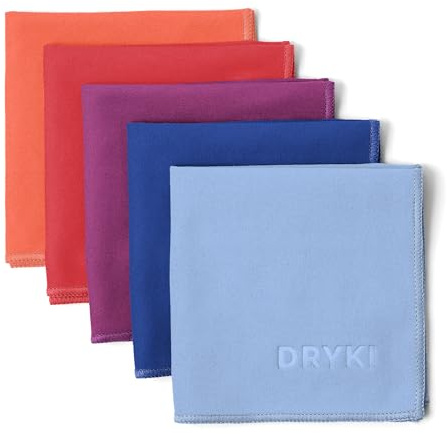 DRYKI Pocket-Sized Sweat Towels - The Original Sweat Absorbing Handkerchiefs - Quick-Dry Microfiber Sweat Rags for Face, Hands, & Body - Men & Women - Gym, Sports, and Work (Desert: 5 Pack)