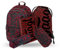 Baagl Schulrucksack Set 5 Teilig für Jungen, Mädchen, Schultasche ab 3. Klasse, Grundschule Ranzen mit Brustgurt, Ergonomischer Schulranzen (Red Polygon)