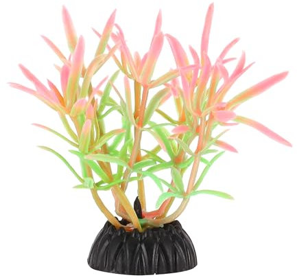 CAPASTEC Plastic Aquarium Plants, Small Aquarium Plastic Plants, Pink Green