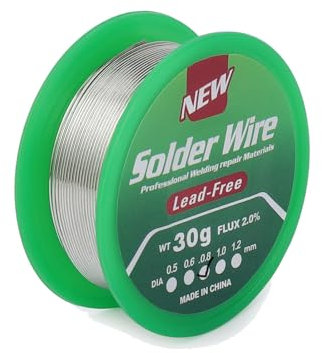 Filo per Saldatura Senza Piombo,0.8mm 30g Stagno per Saldare con Anima di Colofonia, Sn99.3%-Cu 0.7%, Stagno di Saldature per Lavori di Saldatura Elettronica