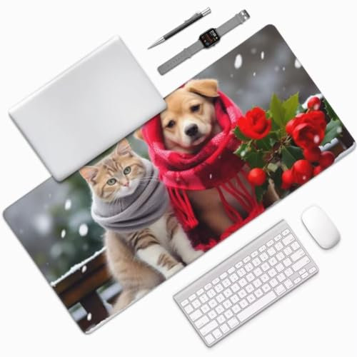 Süß Mauspad XXL Mauspad 600x300 mm Schreibtischunterlage, Wasserdicht Mauspad Hund Katze Mousepad XXL, Gaming Mauspad Groß Verbessert Präzision und Geschwindigkeit für Gaming Zubehör Zimmer Deko-MU724