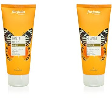 farfalla Mandarine Duschgel - 100% zertifizierte Naturkosmetik (1x200ml) (Packung mit 2)