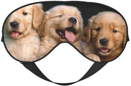 Golden Retriever Schlafmaske aus Seide mit verstellbarem Riemen, weiche Augenabdeckung, für süßes Schlafen, Reisen, Entspannen, Nickerchen, Meditation