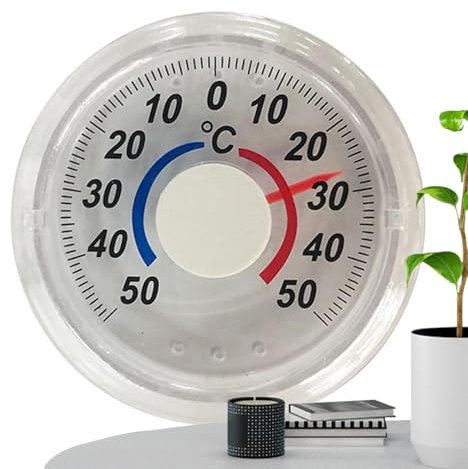 Analoger Thermograph zur Fenstermontage,Analoger Fenster-Thermograph,Fenstertransparenter analoger Thermograph-Kleber - Genaue Messung, leicht ablesbare Temperaturanzeige für Wohnzimmer, Schlafsaal