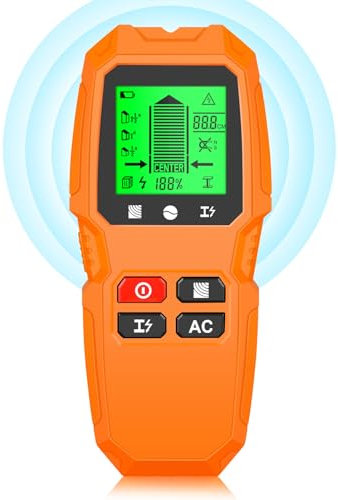 Bewinner 5-in-1 Bolzensucher Wandscanner mit LCD, Elektrischer Drahtsucher & Metalldetektor für Kabel Holz Metall – Präzise Messung von Holzbolzen Kabeln Metallteilen