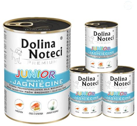 Dolina Noteci Premium Give Your Puppy the Best Start with Junior Wet Dog Food Loaded with Nutrients, Essential Proteins & Pure Natural Goodness! (Lamb, 4x400g)