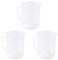MILLTOR 3 caraffe graduate da 250 ml, in plastica bianca trasparente