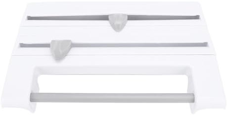 Yinhing Foil and Plastic Wrap Organizer, Wall Mounted Multipurpose Dispenser with Slots for Kitchen Towels, Aluminum Foil, Plastic Wrap, Parchment Paper, Wax Paper, Foil Sheets, Baking