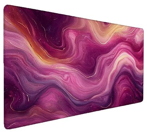 Tapis de Souris Violet, terrain Tapis de Souris Gamer XXL 600x300x3mm Étanche Antidérapante Mouse Pad avec Coutures sur Les Bords - sous Main Bureau - Accessoire Bureau, Pour Gamer, PC, Portable S-984