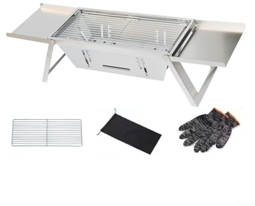 Barbacoa sin humo de acero inoxidable ideal para camping, picnics y diversión en el patio trasero (grandes estándares)