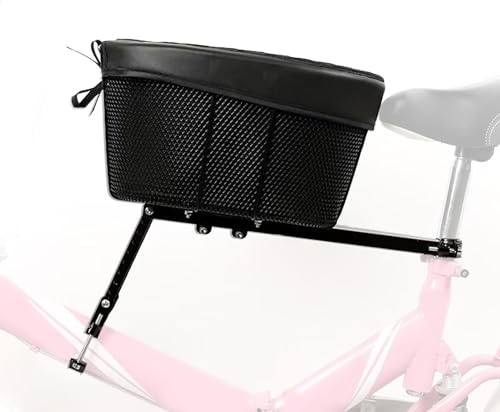 Panier de vélo pour Chiens jusqu'à 6 kg, 34 x 28 x 18 cm, Panier de vélo pour Chien, pour Porte-Bagages, avec Cadre en métal Solide, Rembourrage Doux, Panier Amovible, imperméable, Panier de Guidon