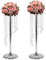 2 Stück Blumenständer 70cm Hochzeit Deko Dekosäule Metall Vasen mit Kristall DIY Flower Stand für Hochzeit Tisch Mittelstücke Silber Hohe Blumenvase für Party Jubiläum Zeremonie Event Empfang