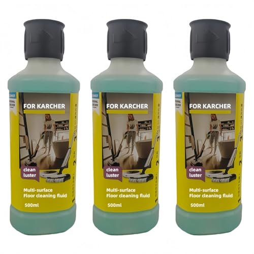 (16.9 FL OZ) 500ml Lemon Flavoured, RM536 Multi-Purpose Floor Cleaning Solution. Compatible for Karcher FC5 FC3 FCV4 FC Series Mopping Machines, Wet and Dry Vacuum Cleaner(3pcs)
