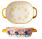 Lizhuzhuzs28 Kitchen Fuente de Horno Olla de Barro for Horno, vajilla de cerámica Profunda de mil Capas con asa, 800 ml Fuente para Hornear
