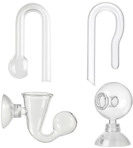 DqiUnaX CO2 Diffusor Aquarium, 4er Set Inklusive Dauertest, Für Präzise CO2 Versorgung Im Aquarium, Ideal Für Pflanzenaquarien, Einfache Handhabung Und Langlebige Qualität