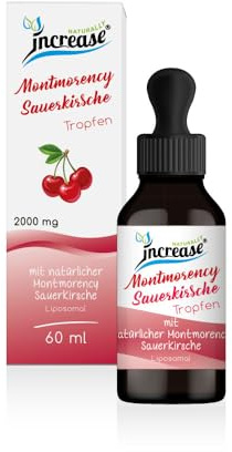Liposomale Montmorency Sauerkirsche Tropfen hochdosiert - (60.000mg pro Packung) 2000mg Montmorency Sauerkirsche pro Tagesdosis - MCT Öl - Hohe Bioverfügbarkeit