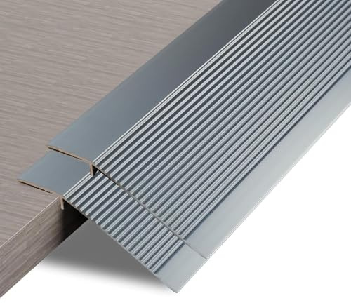 2PCS Aluminum Floor Transition Strip Door Bar,Metal Floor Bar for Doorways Threshold Ramp Tile Laminate Planks,Bridge The Height is 30mm(Iron Grey,0.9m × 10cm)