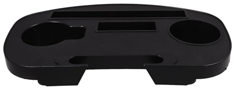 Garneck Accessoire de Chaise Longue Extérieur Noir en PP Porte-gobelet Clipable, Facile à Nettoyer, pour Camping et Jardin, Plateau-Repas pour Fauteuil Inclinable