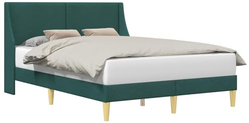 vidaXL Bettrahmen mit Kopfteil Verbindungsplatte, Moderner Bettrahmen, rechteckiges Design, mit Stoff bezogen, platzsparender, Cooler Schlafzimmerschrank