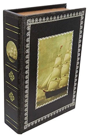 aubaho Schlüsselkasten Boot Schlüsselschrank Antik-Stil Schiff Schlüsselbrett Buch Segelschiff