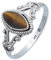 mantraroma Damen Ring 925 Silber Tigerauge Edelstein braun ausgefallen verspielt