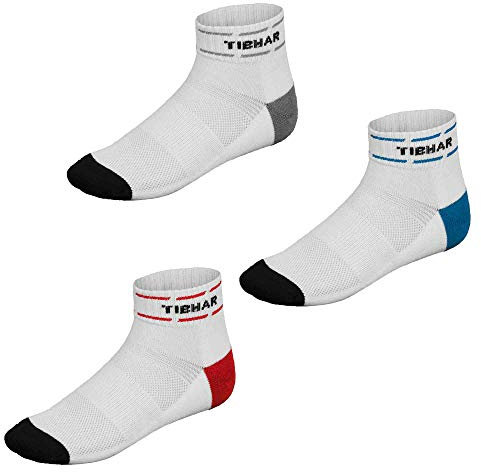 Tibhar Tischtennis Socken Classic Plus | Sportsocken | Funktionssocken (Weiß/Blau, 42-44)