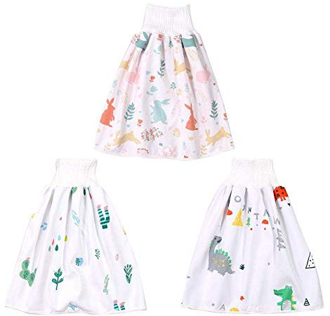Baby Windelrock, 2 Stück wiederverwendbar waschbar 3 Schichten Baumwolle Windel Stoff Rock für Baby Mädchen und