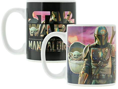 Paladone Taza de café Mandalorian con cambio de calor, cerámica, 300 ml