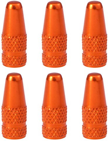 VOSAREA Ventilkappen Fahrrad Aluminiumlegierung Ventilkappen für MTB Rennrad Mountainbike Reifen Vorbauabdeckungen Staubabdeckungen (Orange)