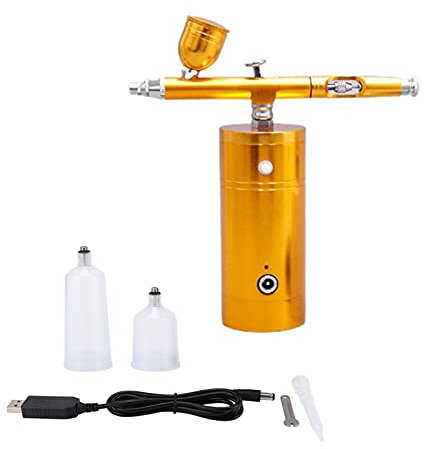 Airbrush Kit with Compressor,Portable Air Brush Pen,USB Rechargeable Airbrush Gun for Make up, Tattoo, Nail Art, Cake, Face Paint and Model Painting,Silent